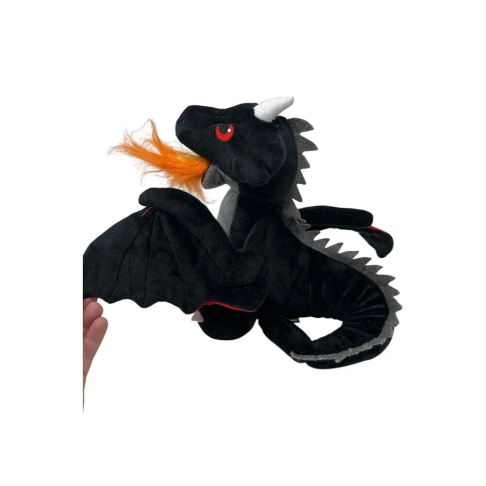 P.L.A.Y. Plush Dragon Toy Willow's Mythical Darby Black Red Orange 8